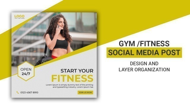 'Gym / Fitness Instagram Post Design | Social Media Banners | Freepik | Photoshop Tutorial | 2020'