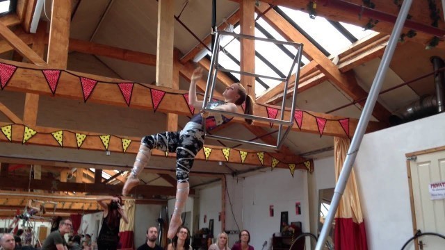 'Lauren Red Aerial Cube Performance at Flight Fitness 2nd Birthday'