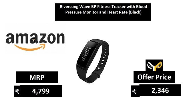'Riversong Wave BP Fitness Tracker with Blood Pressure Monitor and Heart Rate (Black)'
