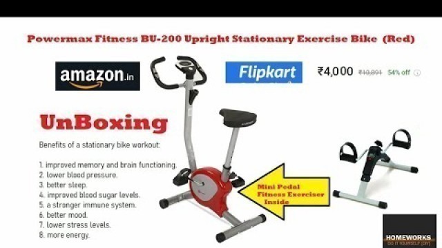 'Powermax Fitness BU-200 Upright Stationary Exercise Bike Unboxing Installation | Rs.4000 | HomeWorks'