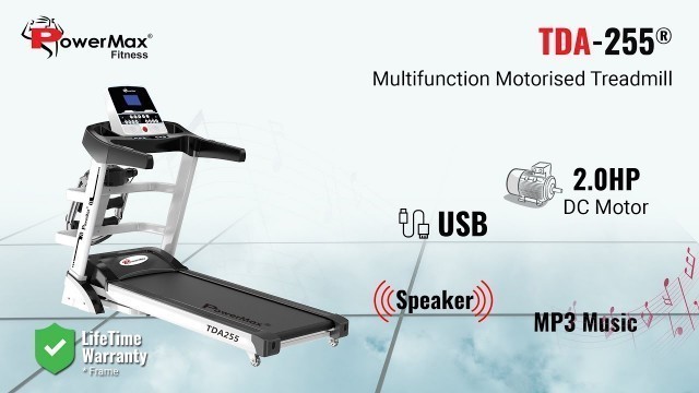 'PowerMax Fitness TDA 255 Multifunction Motorized Treadmill with Auto Incline'