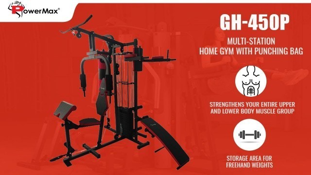 'PowerMax Fitness GH-450P Multi-Station Home Gym with Punching Bag'