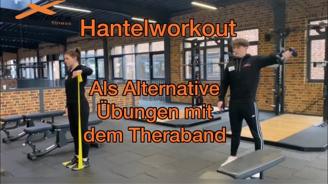 'Ganzkörpertraining mit Hanteln , als Alternative Übungen mit einem Theraband/Fitnessband'