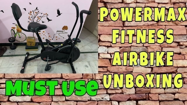 'PowerMax Fitness BU-201 Dual Action Air Bike || Exercise Bike with Back Support System Home Workout'