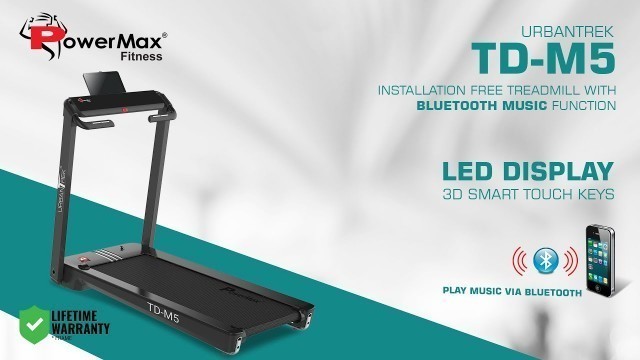 'PowerMax Fitness - UrbanTrek™ TD-M5 Installation Free Treadmill with Bluetooth music function'