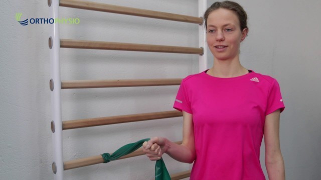 'Schulterstabilisierende Übungen mit elastischem Fitnessband'