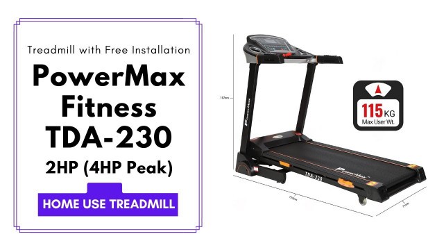 'Buy PowerMax Fitness TDA 230 - Motorized Treadmill Home Use | Free Installation | Review at Amazon'