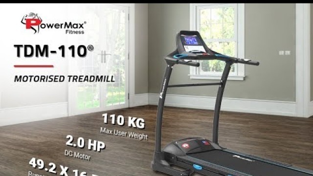 'Powermax Fitness TDM-110 Motorized Treadmill with 7.2 inch Vivid Color Display and 400m Track UI'