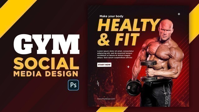 'Fitness Gym Banner Design in Adobe photoshop | Tutorial in Hindi / Urdu'